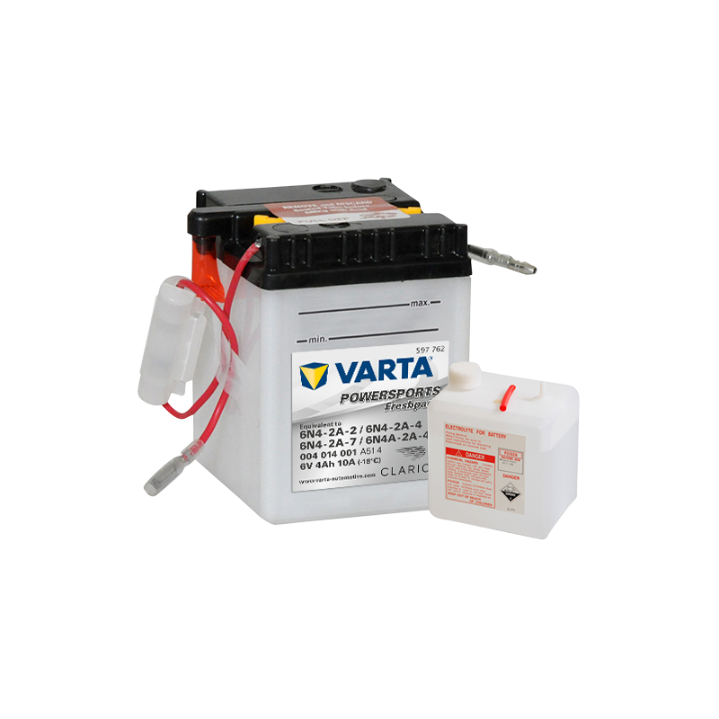 Montaje de Bateria Varta 6N4-2A 004014001 4Ah 10A 6V Powersports Freshpack