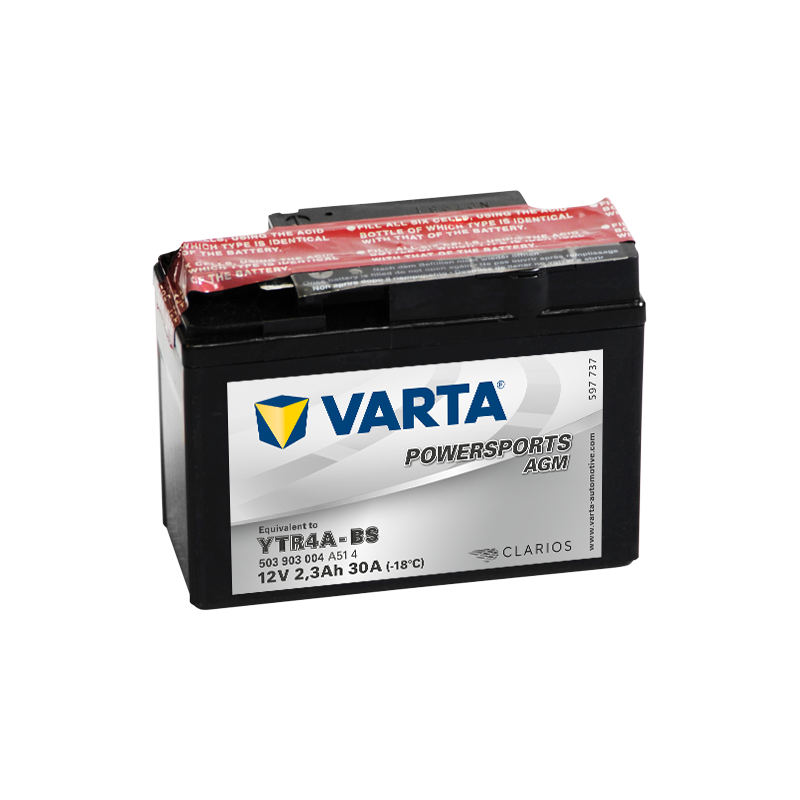 Montaje de Bateria Varta YTR4A-BS 503903004 2,3Ah 30A 12V Powersports Agm
