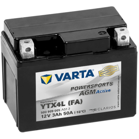 Montaje de Bateria Varta YTX4L-4 503909005 3Ah 50A 12V Powersports Agm Active