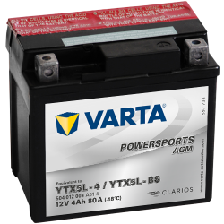 Montaje de Bateria Varta YTX5L-4,YTX5L-BS 504012003 4Ah 80A 12V Powersports Agm