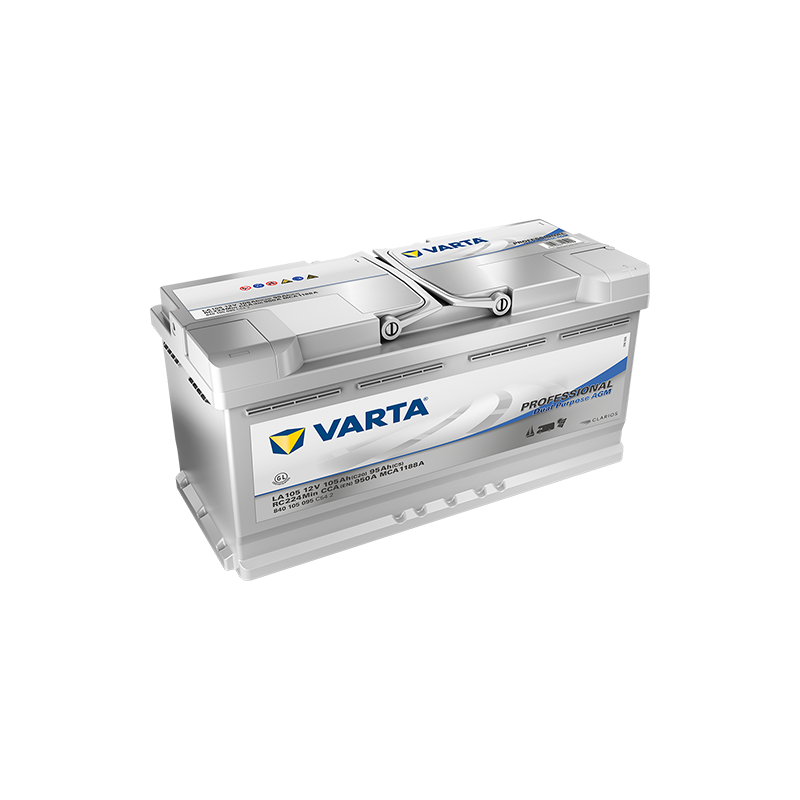 Montaje de Bateria Varta LA105 105Ah 950A 12V Professional Dual Purpose Agm