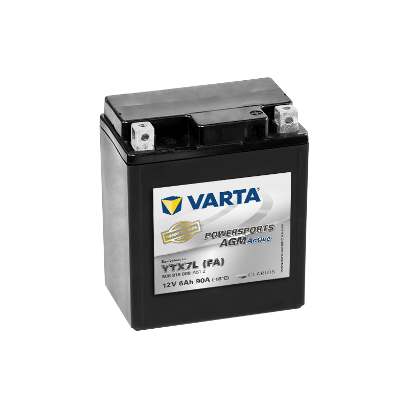 Montaje de Bateria Varta YTX7L 506919009 6Ah 90A 12V Powersports Agm Active