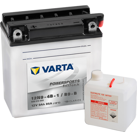 Montaje de Bateria Varta 12N9-4B-1,YB9-B 509014008 9Ah 85A 12V Powersports Freshpack - 1