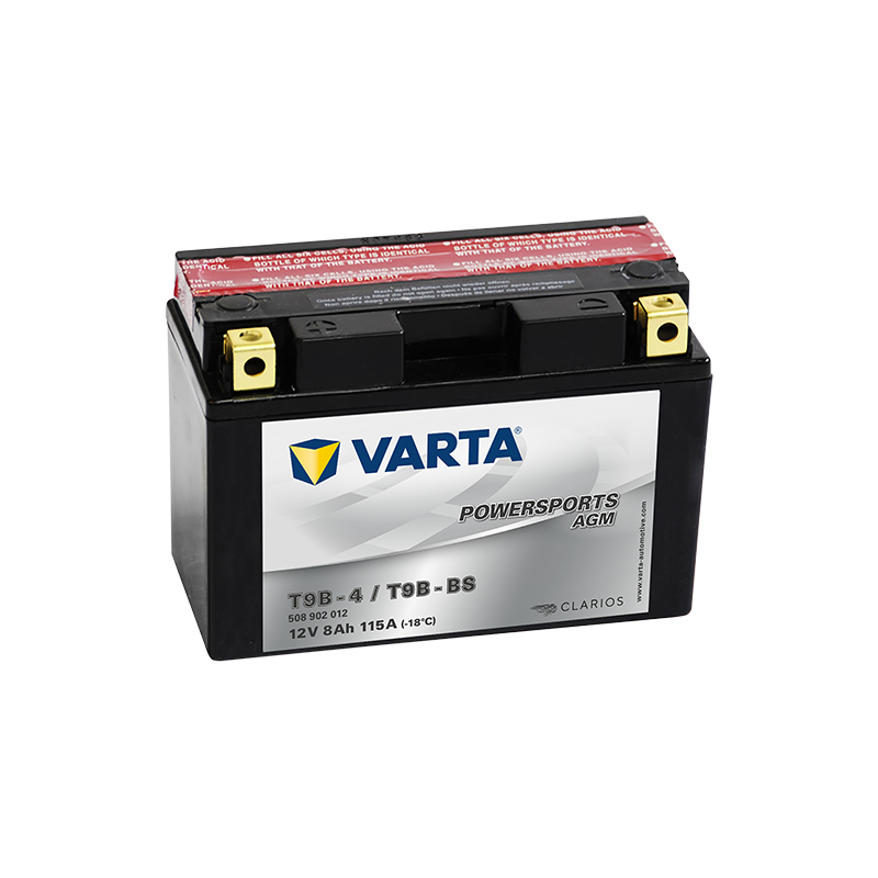 Montaje de Bateria Varta YT9B-4,YT9B-BS 509902008 8Ah 115A 12V Powersports Agm - 1