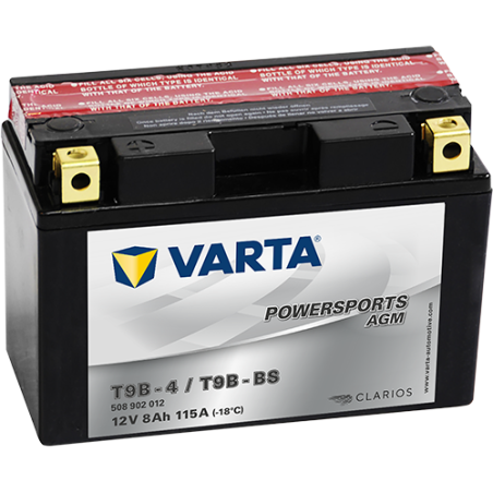 Montaje de Bateria Varta YT9B-4,YT9B-BS 509902008 8Ah 115A 12V Powersports Agm - 1