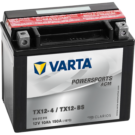 Montaje de Bateria Varta YTX12-4,YTX12-BS 510012009 10Ah 150A 12V Powersports Agm - 1