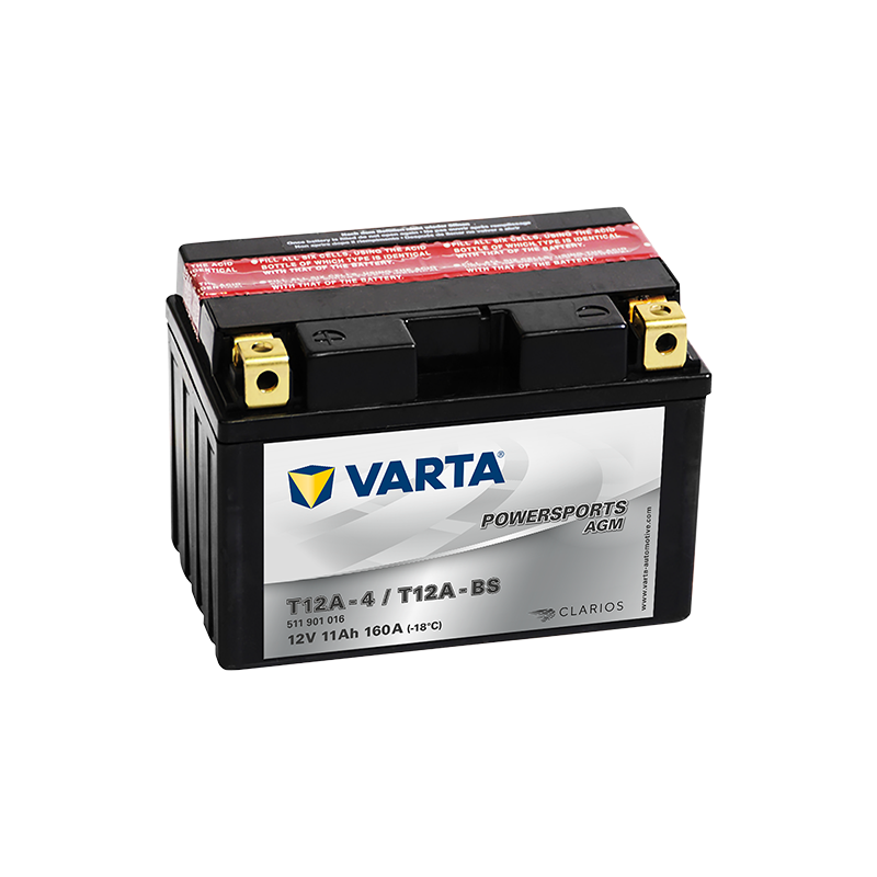 Montaje de Bateria Varta YT12A-4,YT12A-BS 511901014 11Ah 160A 12V Powersports Agm - 1