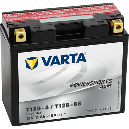 Montaje de Bateria Varta YT12B-4,YT12B-BS 512901019 12Ah 215A 12V Powersports Agm - 1