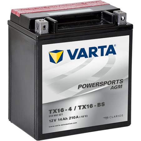 Montaje de Bateria Varta YTX16-4,YTX16-BS 514902022 14Ah 210A 12V Powersports Agm - 1