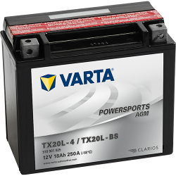 Montaje de Bateria Varta YTX20L-4,YTX20L-BS 518901026 18Ah 250A 12V Powersports Agm - 1