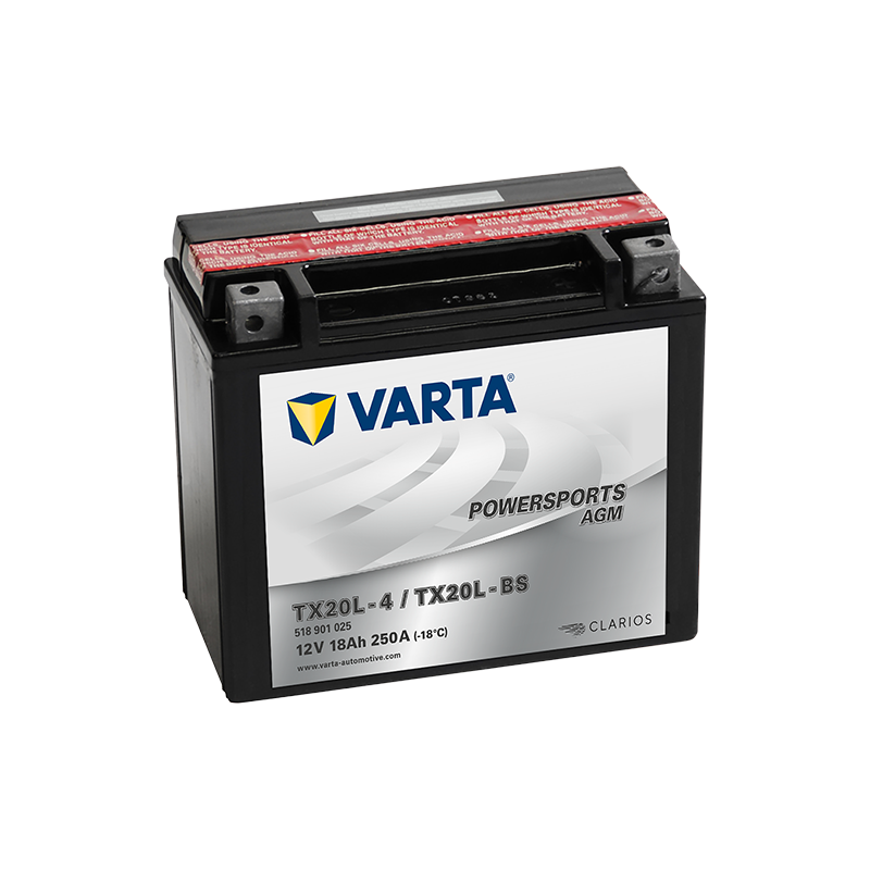 Montaje de Bateria Varta YTX20L-4,YTX20L-BS 518901026 18Ah 250A 12V Powersports Agm - 1