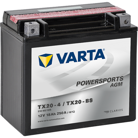 Montaje de Bateria Varta YTX20-4,YTX20-BS 518902026 18Ah 250A 12V Powersports Agm - 1
