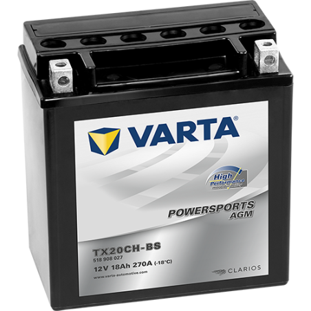 Montaje de Bateria Varta YTX20CH-BS 518908027 18Ah 270A 12V Powersports Agm High Performance - 1