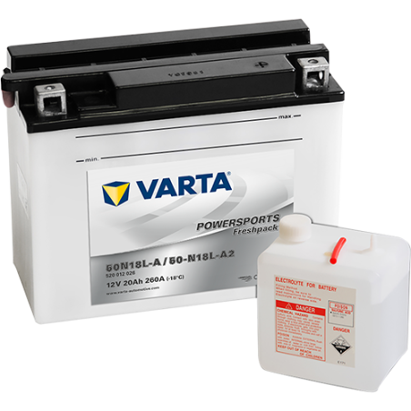 Montaje de Bateria Varta Y50-N18L-A,Y50N18L-A2 520012020 20Ah 260A 12V Powersports Freshpack - 1