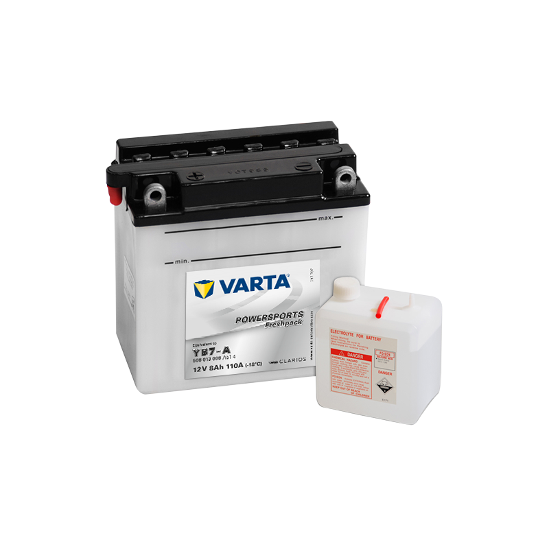 Montaje de Bateria Varta YB7-A 508013008 8Ah 110A 12V Powersports Freshpack