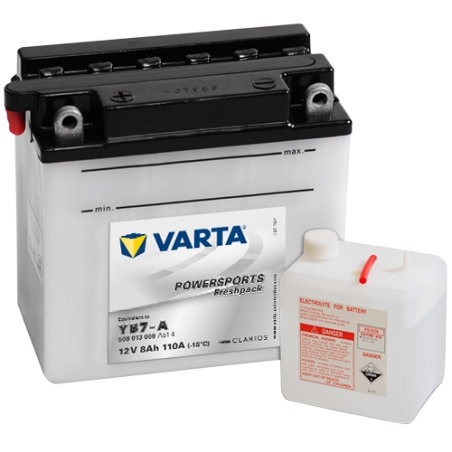 Montaje de Bateria Varta YB7-A 508013008 8Ah 110A 12V Powersports Freshpack