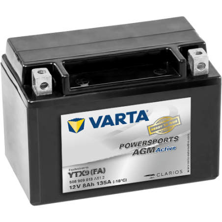 Montaje de Bateria Varta YTX9(FA) 508909013 8Ah 135A 12V Powersports Agm Active