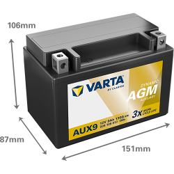 Montaje de Bateria Varta AUX9 9Ah 130A 12V Silver Dynamic Aux - 2
