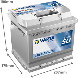 Montaje de Bateria Varta B20 45Ah 400A 12V Black Dynamic - 2