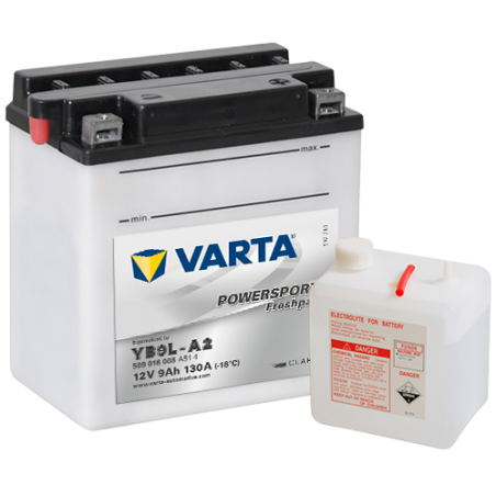 Montaje de Bateria Varta YB9L-A2 509016008 9Ah 130A 12V Powersports Freshpack