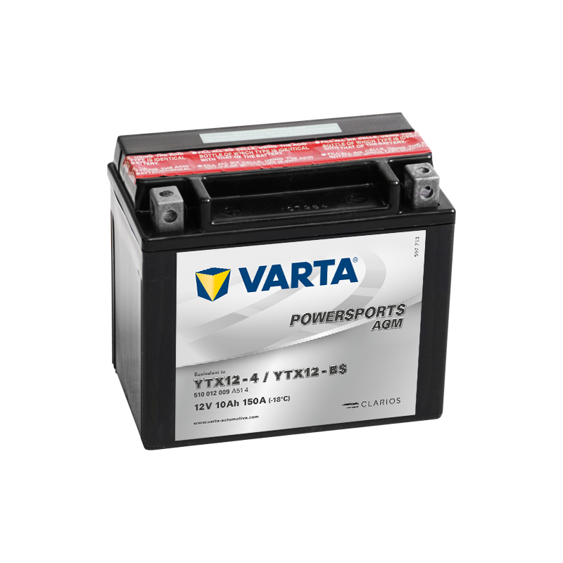 Montaje de Bateria Varta YTX12-4,YTX12-BS 510012009 10Ah 150A 12V Powersports Agm