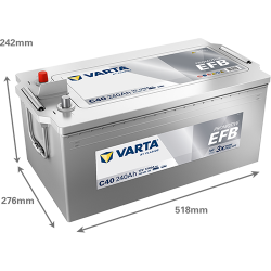 Montaje de Bateria Varta C40 240Ah 1200A 12V Promotive Efb - 2