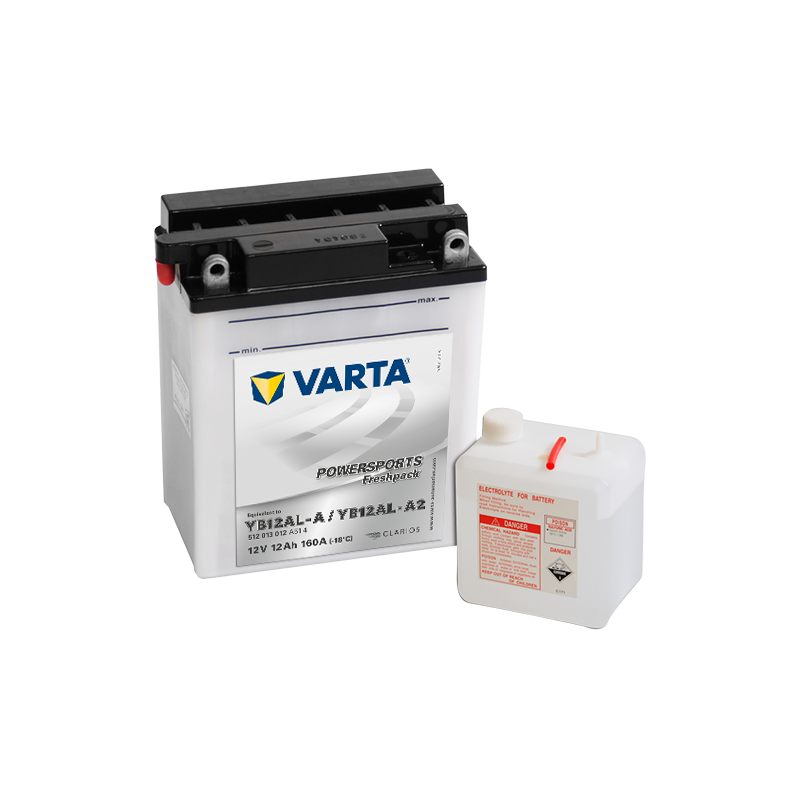 Montaje de Bateria Varta YB12AL-A,YB12AL-A2 512013012 12Ah 160A 12V Powersports Freshpack