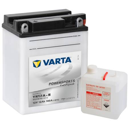 Montaje de Bateria Varta YB12A-B 512015012 12Ah 160A 12V Powersports Freshpack