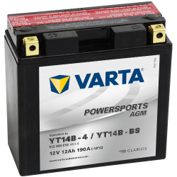 Montaje de Bateria Varta YT14B-4,YT14B-BS 512903013 12Ah 190A 12V Powersports Agm