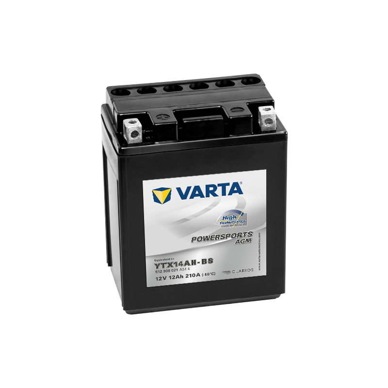 Montaje de Bateria Varta YTX14AH-BS 512908021 12Ah 210A 12V Powersports Agm High Performance