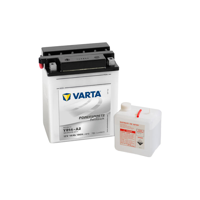 Montaje de Bateria Varta YB14-A2 514012014 14Ah 190A 12V Powersports Freshpack