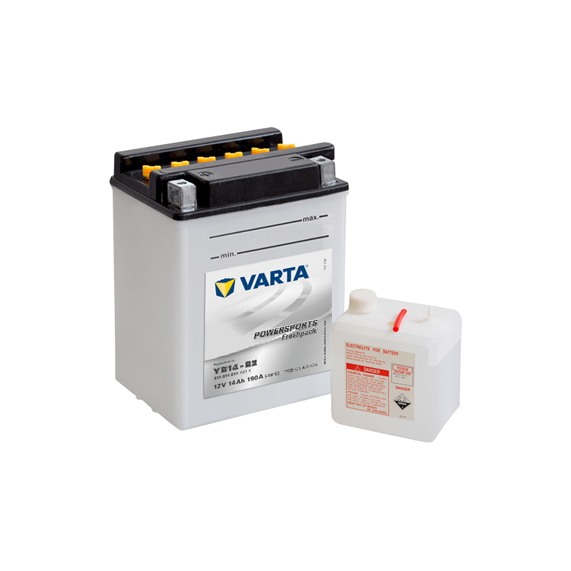 Montaje de Bateria Varta YB14-B2 514014014 14Ah 190A 12V Powersports Freshpack