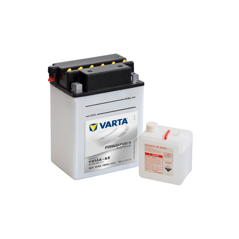 Montaje de Bateria Varta YB14A-A2 514401019 14Ah 190A 12V Powersports Freshpack