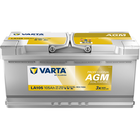Montaje de Bateria Varta LA105 105Ah 950A 12V Professional Dual Purpose Agm - 1