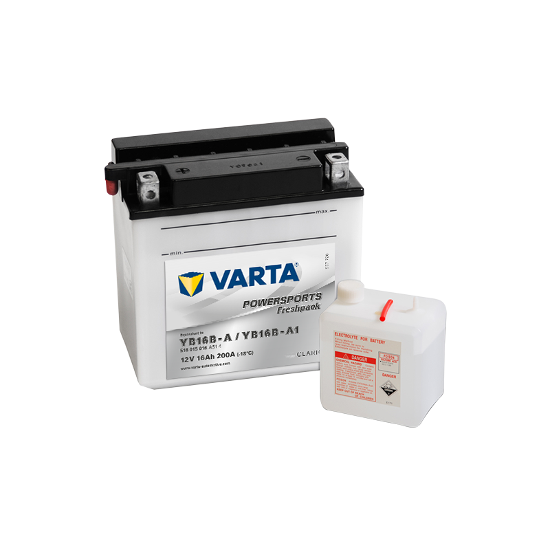 Montaje de Bateria Varta YB16B-A,YB16B-A1 516015016 16Ah 200A 12V Powersports Freshpack