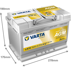 Montaje de Bateria Varta LA70 70Ah 760A 12V Professional Dual Purpose Agm - 2