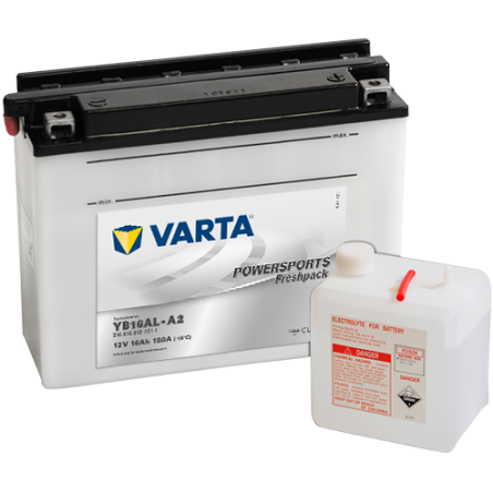 Montaje de Bateria Varta YB16AL-A2 516016012 16Ah 180A 12V Powersports Freshpack