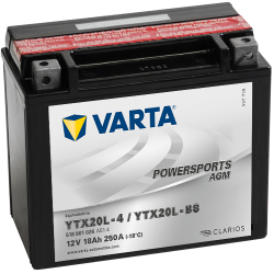 Montaje de Bateria Varta YTX20L-4,YTX20L-BS 518901026 18Ah 250A 12V Powersports Agm
