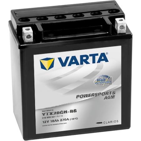 Montaje de Bateria Varta YTX20CH-BS 518908027 18Ah 270A 12V Powersports Agm High Performance