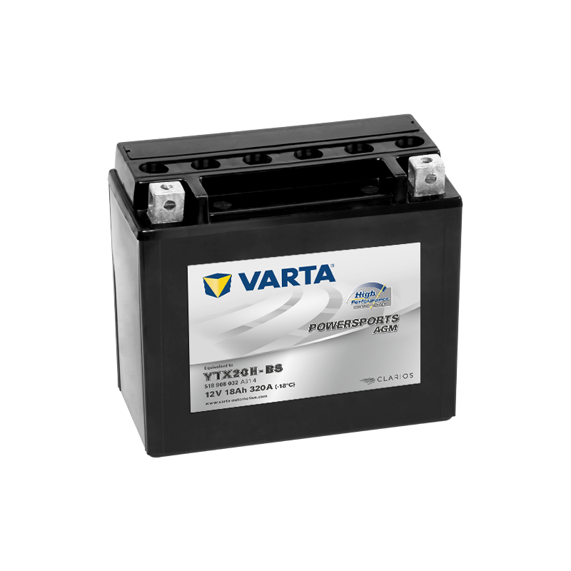 Montaje de Bateria Varta YTX20H-BS 518908032 18Ah 320A 12V Powersports Agm High Performance