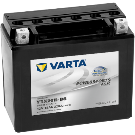 Montaje de Bateria Varta YTX20H-BS 518908032 18Ah 320A 12V Powersports Agm High Performance