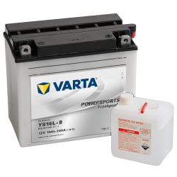 Montaje de Bateria Varta YB16L-B 519011019 19Ah 240A 12V Powersports Freshpack